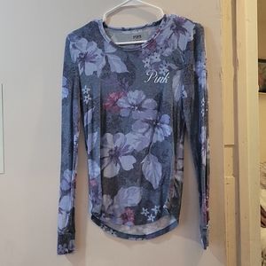 VS Pink blue long sleeve floral print